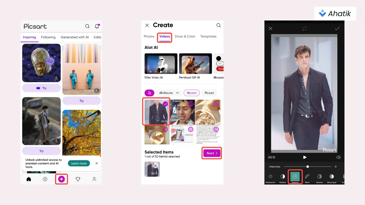 Cara Menghilangkan Filter Tik Tok di Picsart- Ahatik.com